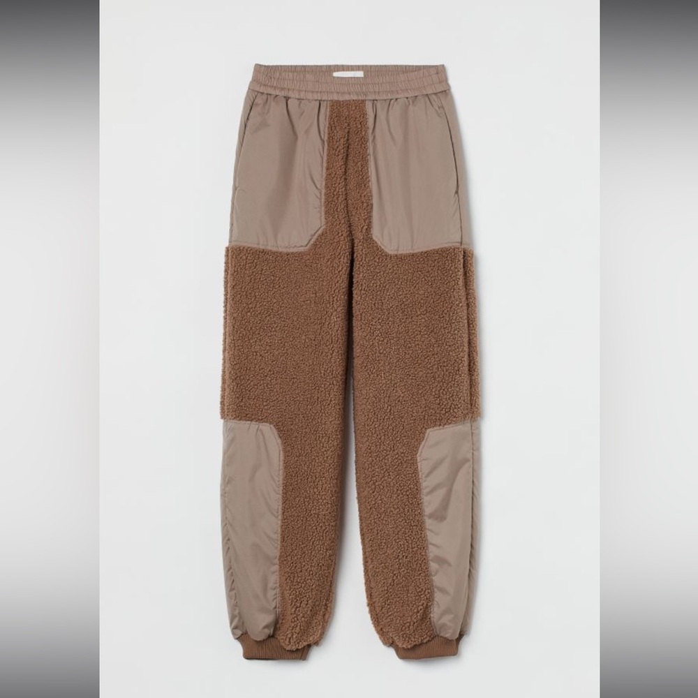 H&M comfy teddy joggers - brown/beige XS. New with tags